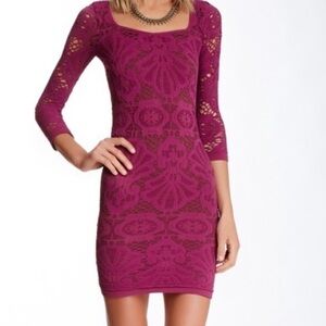 Intimately Free People Seamless Medallion Lace Bodycon Dress Anthropologie Sz XS